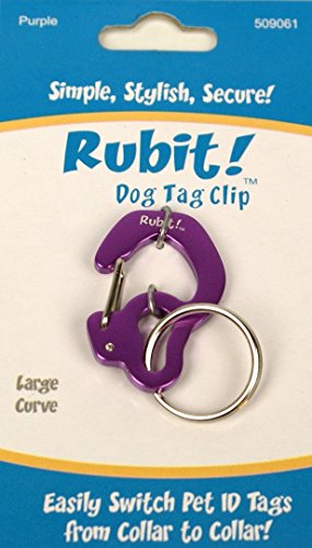 Rubit The Easy Dog Tag Curve Shape Switch Clip. Large Purple