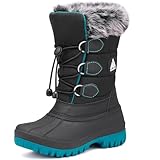 [Mishansha] キッズ スノーブーツ 男の子 女の子 裏ボア 防寒 防滑 ウインター 子供 冬用 長靴 アウトドア ブーツ 通学 外出 雪遊び 23.0cm