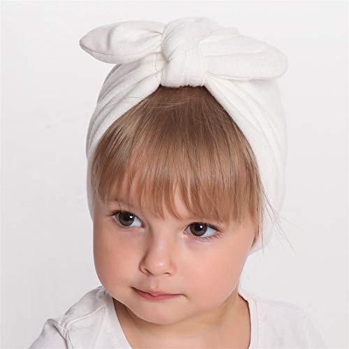 Newborn Baby Cotton Cloth Turban Big Bow Toddler Rabbit Hospital Hat Kids Baby Cap Ear Hat2