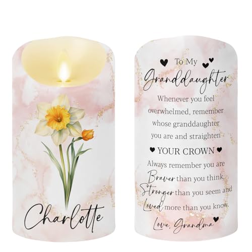 Personalized LED Candle for Granddaughter – Custom Love Message Candle, Encouragement and Appreciation Gift, Inspirational Keepsake