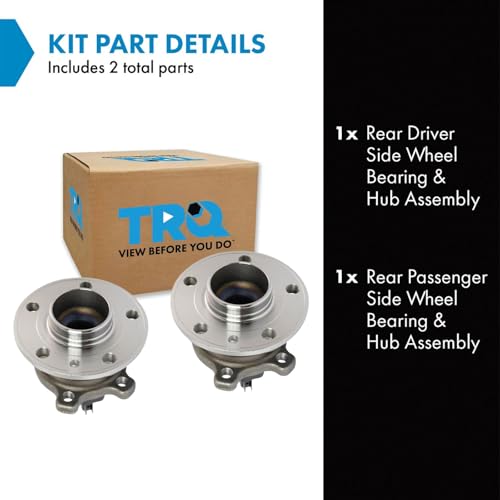 Image of TRQ 2 Piece Rear Wheel Bearing & Hub Assembly Set with ABS Sensor Compatible with 2015-2018 Volvo S60 2014-2016 S80 V60 XC70