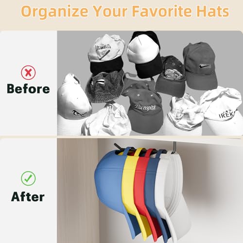 Lumigens Organizador de chapéus para bonés de beisebol, suporte de chapéu para parede/ganchos para p