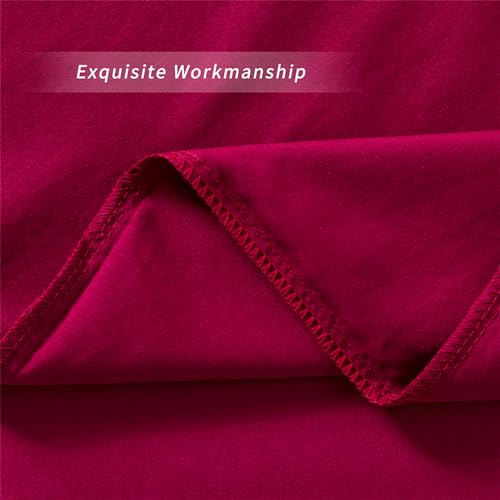 Image of 2 Pack Microfiber Zipper Pillowcases, Soft Comfortable Not Shrink Wine Red Pillow Case, Standard Pillow Cases Set of 2 (20x26 Inches)