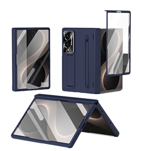 Étui Samsung Galaxy Z Fold 8 bleu avec S Pen et support de bracelet