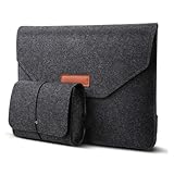 Laptoptasche aus Filz, ultradünn, kompatibel mit Asus, Dell, HP, Microsoft, Notebook,Dunkelgrau, 39,6 cm (15,6 Zoll)