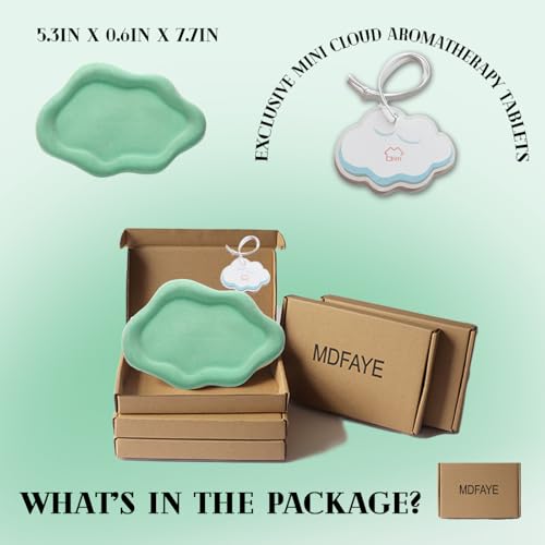 Image of Jewelry Dish Trinket Tray for Women, Ring Dish Holder, Unique Cloud Shape Ceramic Plate Cute Things Vanity Aesthetic Room Decor Mother's Day Birthday (Flocked Green)