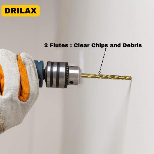 Drill Bit Set Titanium Coated Quick Change Hex Shank Drill Bit Set For Wood Soft Metal Plastic Improved Design 1/16” To 1/4” Holder Included Twist Drill Bit Set High Speed Steel #TOP4