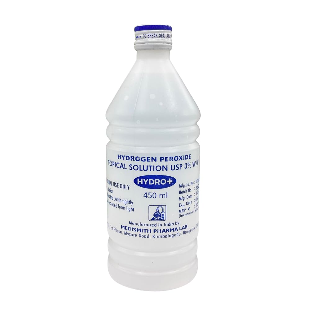Hydrogen Peroxide 3% Solution 450ml – Antiseptic Liquid, Pack of 1 | Multi-purpose antiseptic & disinfectant for wound cleaning, first aid & household use. Medical grade 3% solution.-image-22