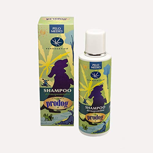 VERDESATIVA Prodog Shampoo Cani Pelo Medio – Dermoprotettivo Naturale con Canapa Bio e Oli Essenziali – Districante, pH Neutro – 200 ml