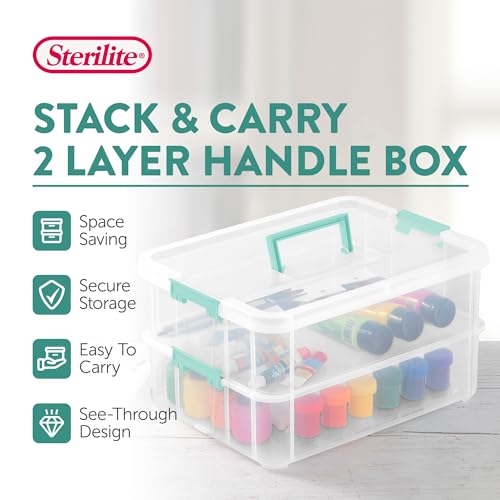 Sterilite Stack & Carry 2-Layer Handle Storage Box with Lids, 4-Pack - image 2