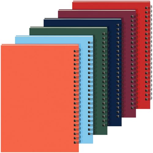 Image of Yahenda Spiral Notebook Bulk A5 College Ruled Journals Notebooks Lined 8.3 x 5.5 Inch Note Books Writing Thick Paper Notebook for Christmas Office Business School Gifts Supplies(Trendy Colors, 6 Pcs)