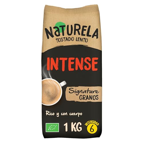 NATURELA Café Ecológico en Grano | Torrefacción Lenta 100% Arabica y Robusta | Mezcla premium exclusiva para espresso, prensa francesa o café de filtro - Bolsa de 1 kg