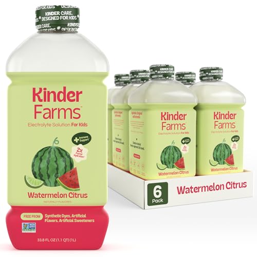 KinderLyte Electrolyte Solution for Kids and Adults - Hydration Drink, Watermelon Citrus, (33.8 Fl Oz, 6 Pack), No Artificial Sweeteners or Flavors, No...