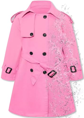 Image of Betusline Womens & Girls Waterproof Trench Coat Double Breasted Lapel Overcoat Outerwear, 3 Years - Women 2XL
