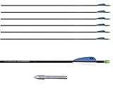 easton pfeil tabelle recurve Länge 29,5 Zoll 6 STK. Carbonpfeile Pfeil Easton Inspire mit 2,3 Zoll Kunsstofffedern Spine 750