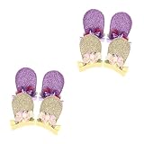 minkissy 4 Paires Décors Lapin Dessin Animé Pour Fleur Oreilles Filles Beaux Épingles À De Pâques Accessoires Pour Tout-Petits Barrette Barrettes Paillettes Sequin