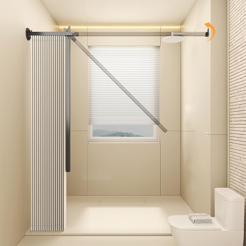 CVERTHAF Cortina de Ducha Plegable de aleación de Aluminio, Opaca, insonorizada y divisoria de ambientes, para Puerta de Ducha, baño, lavadero (C)