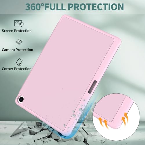 Sonlaryin Lederständer mit TPU-Rückseite Hülle, 2 Winkel Auto Schlaf/Aufwach Einhandbedienung, Nicht für iPad, Rosa