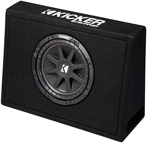 Kicker Single 10-Inch Comp 4 Ohm 150W Loaded Subwoofer Enclosure Box | 43TC104 (Renewed)