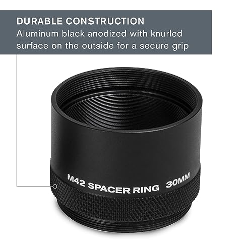 Celestron 93618 M42 Spacer Kit - Includes 7.5mm, 12mm and 30mm Spacer Rings to Adjust Back-Focus Between Camera and Telescope, Black - Image 4