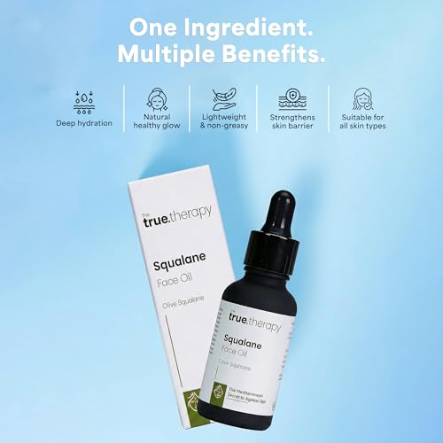 Image of The True Therapy Squalane Oil, 100% Plant-Derived Lightweight Face & Skin Oil, Deep Hydration & Moisture Lock, Non-Comedogenic, Fast Absorbing, For All Skin Types | 30 ml