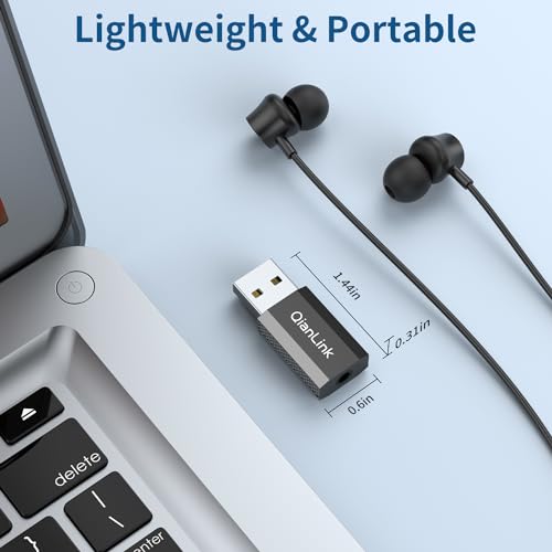 USB to 3.5mm Jack Audio Adapter (2-Pack), USB to Audio Jack Adapter Headset, USB A to 3.5mm TRRS Female, External Stereo Sound Card for Headphone, Mac, PS4, PS5, PC, Laptop, Desktops, Linux, Laptop