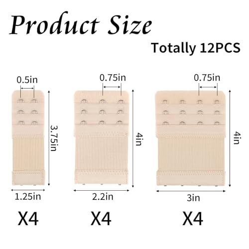 Image of PEASUG 12 PCS Bra Extenders 2 Hook / 3 Hook / 4 Hook, Bra Strap Extender, Bra Extension Strap for Women Plus Size