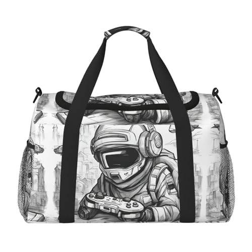 Sac de sport monochrome avec impression de jeu noir taille unique pour cabine