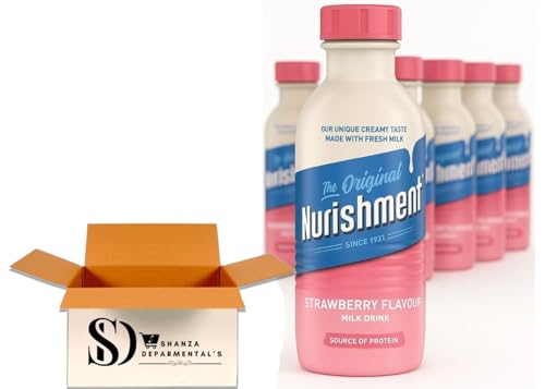 The Original Nurishment Strawberry Flavour Milk Drink High Protein Price Marked Bottles - 330ml Pack of 6