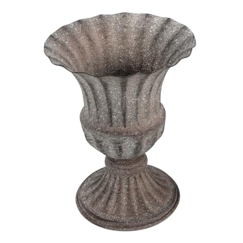 INOOMP Jarrón Conmemorativo para Tumbas De Hierro Resistente Al Clima, Tamaño Único, Color Gris Vintage, Destinado a Cementerios y Nichos, Adecuado para Funerales y Decoración