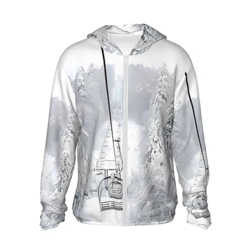 Veste à capuche ski lift haut de gamme avec protection solaire et finitions zippées