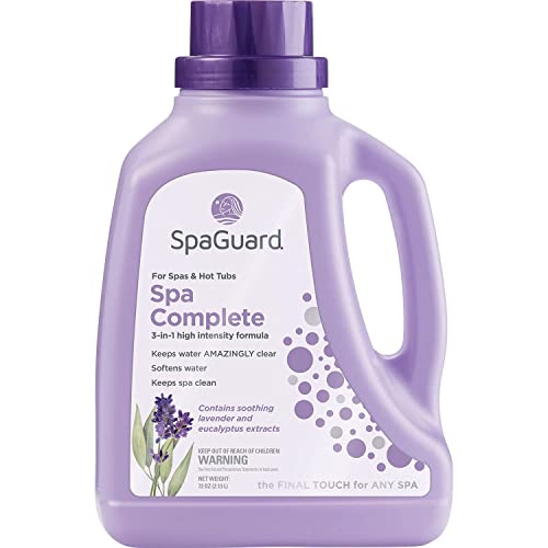Deluxe Hot Tub Chemical Kit - Contains (SpaGuard Spa Complete, Chlorinating Concentrate, Enhanced Shock, Stain & Scale Control, Test Strips)