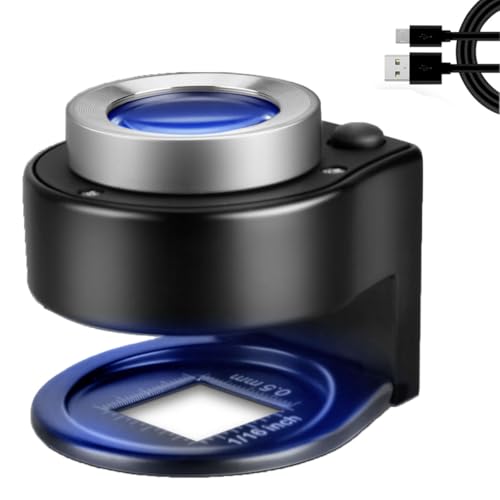 30X Coin Magnifier, USB Rechargeable Loupe Magnifier with 6 Lights, Portable Metal Jewelers Tool for Coins, Jewelry, Stamps & Currency Inspection