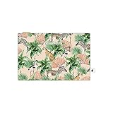 24,5 cm * 16,5 cm Sweet Jungle Bunte Schule Federmäppchen Süßer Dschungel - Mit YKK Reißverschluss - Rosa/Grün - Federmäppchen für Schulbedarf - Wasserabweisend & Waschbar - Creative Lab Amsterdam