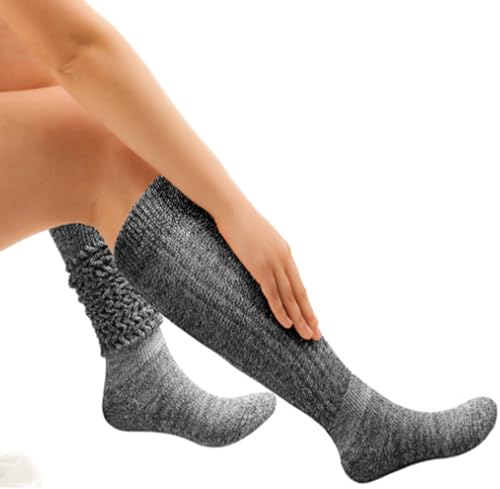 TINTAO Women's Boots Socks,Winter Wool Cable Knit Knee High Slouch Boot Socks Long Warm Thick Leg Warmers,Size 5-10 W6774