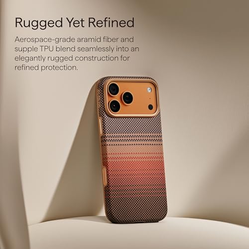 Image of pitaka for iPhone 17 Pro Max Case 6.9 inch, Refined Protection, Sunset | Premium Aramid Fiber, Seamless TPU Fusion, Camera Control Button, Compatible with MagSafe, Minimalist