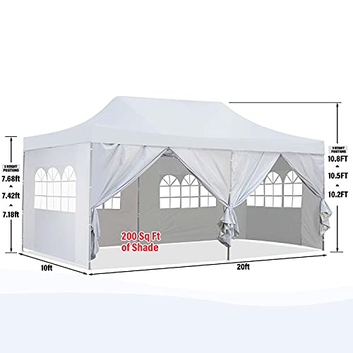 Gdy 10X20 Ft Outdoor Pop Up Canopy Tent Commercial Portable Instant Folding Shelter Gazebos Blue Waterproof Canopies With Carrying Bag #TOP2