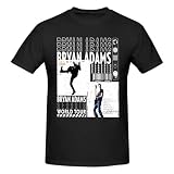 EDNGVDHE Men's Bryan Canadian Guitar Adams Musician T-Shirt Crewneck Short-Sleeve Shirts, Breathable Cotton Tee Top Shirt for Man, 80s&90s Custom Tees Clothes Top 6X-Large Black