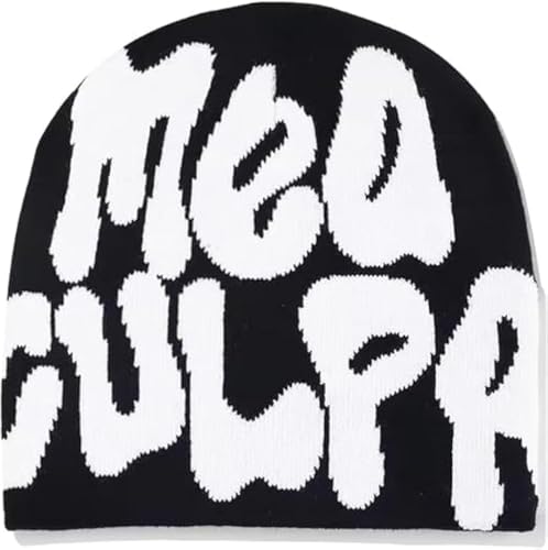 Beanie Y2k, Me Cupa Printed Y2k Beanie,Warme Strickmütze Y2k Mütze, Hip...