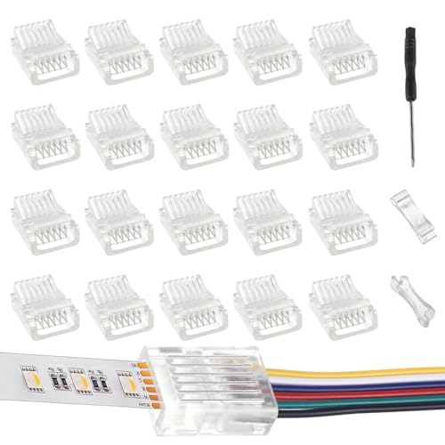 EPLZON 6 Pin 12 mm LED COB Light Band Connector Snelle RGB Light Adapter Duidelijke Spoorverlichting Connector Slot Free voor 5050 LED (20st)