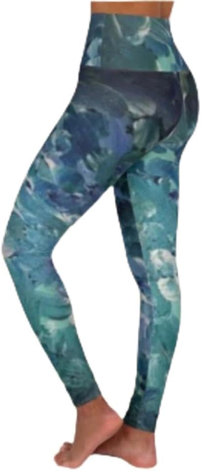 Cool Water High Waisted Yoga Leggings 2XL Multicolor