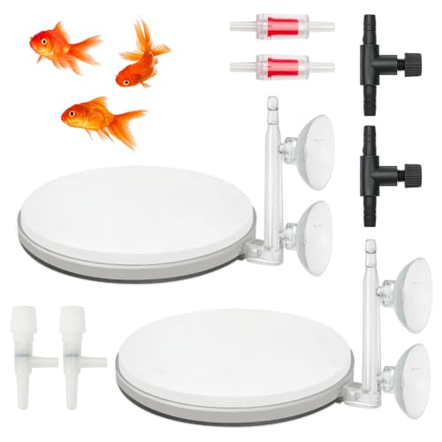 Pierre à air pour aquarium avec ventouse et clapet anti-retour Lot de 2