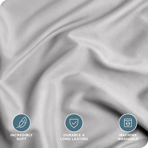 Image of Viewstar Premium Cotton Duvet Cover, Single Size 60x90 Inches, 300 Thread Count, Ultra-Soft, Wrinkle-Free, Cotton-Quilt /Comforter Zipper Cover (Light Grey)