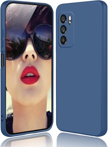 Funda Carcasa de Silicona Líquida para OPPO Reno 6 5G, Interior de Microfibra Antigolpes Protección Gel Ultra Suave de Goma a Prueba de Choques y Arañazos FSUA (Azul)