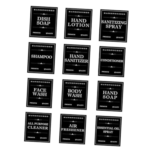 EPIGEIST 12シーツ枚防水防油トイレタリーラベル 化粧品用スキンケアステッカー 浴室収納整理用 明瞭識別 洗面所ボトル対応