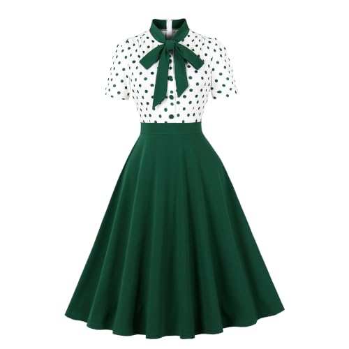 Robe cocktail vintage années 1950 à pois chic pour vos soirées d'été