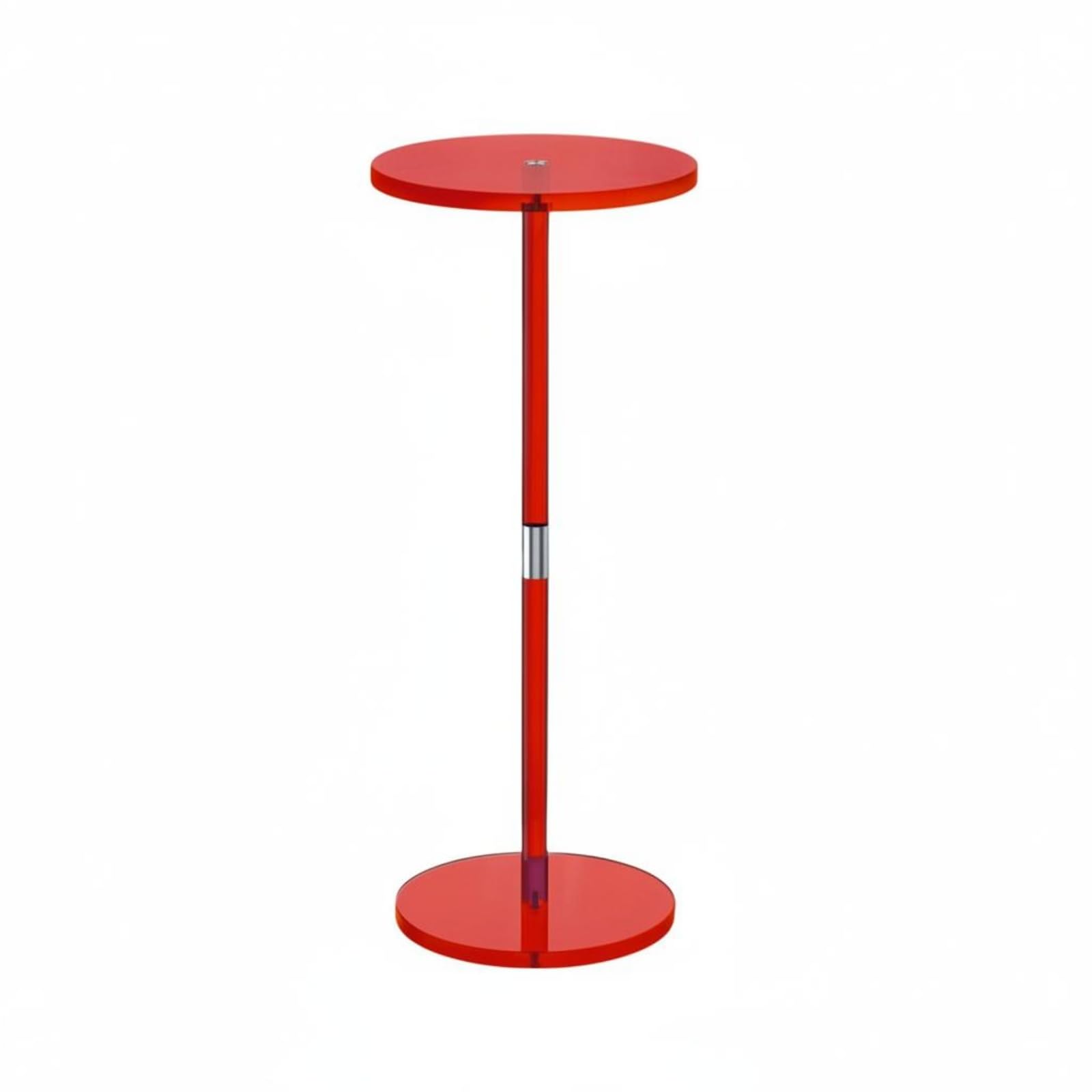 Table d'appoint en acrylique rockible, meuble de rangement mobile rouge semi-transparent