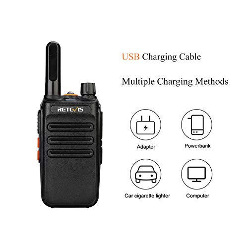 Retevis RB635 Walkie Talkie Mini, PMR446 Licenza-Libero, Portatile Walkie Talkie con Torcia Elettrica, VOX, Professionali Ricetrasmittenti per Famiglia, Campeggio(Nero, 2 Pezzi) - Image 6