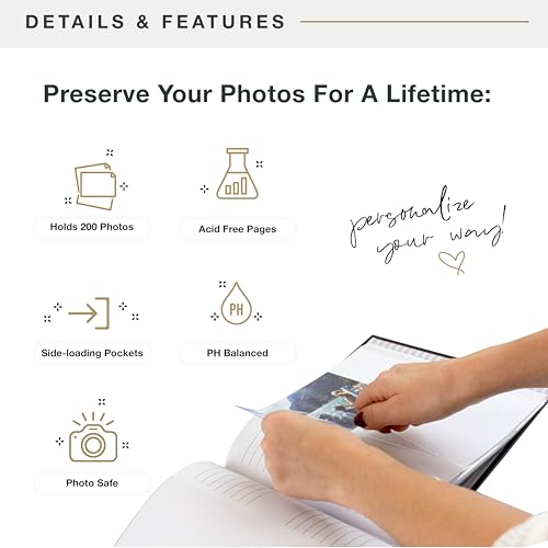 Image of MCS Our Adventure Charcoal Photo Album, 200-Pocket, 4x6, 12x12 Pages