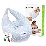 Dilamababy Cuscino Gravidanza Fiocchi di Memory e Fiber Made in Italy – Comodo per Dormire e per Allattamento - Supporto Ergonomico Pancia, Schiena, Gambe con Federa Sfoderabile e Lavabile